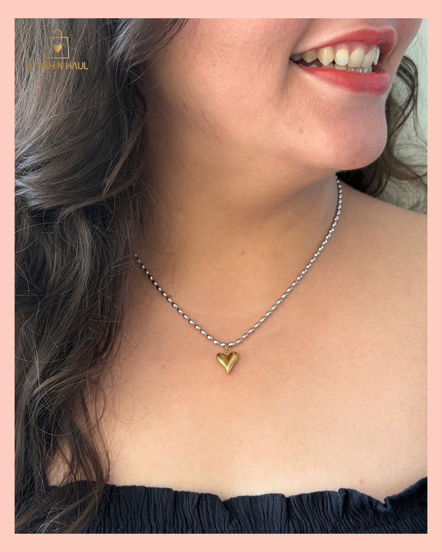 SILVER MEETS GOLD (SMG) HEART NECKLACE