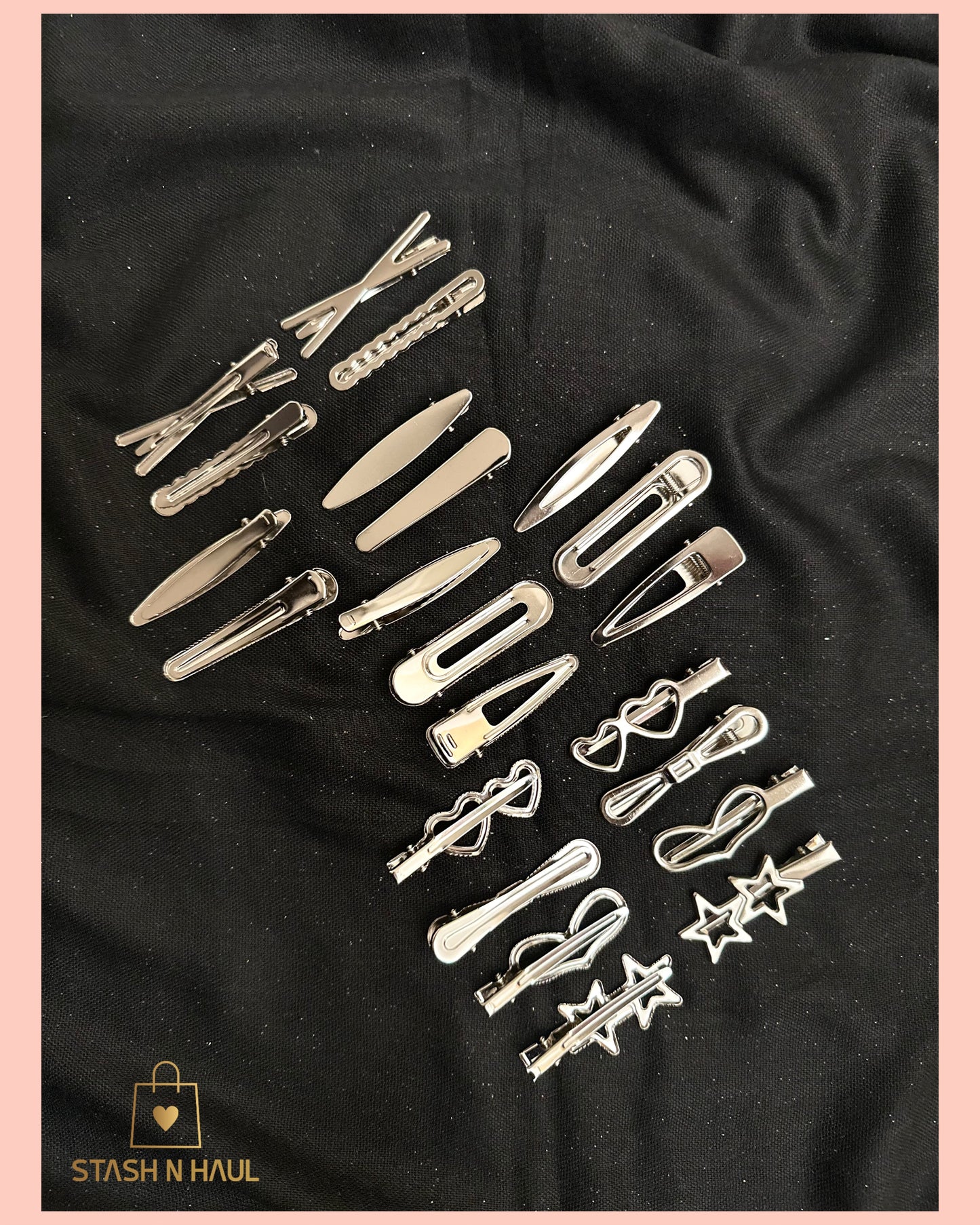 SILVER METAL HAIR CLIPS