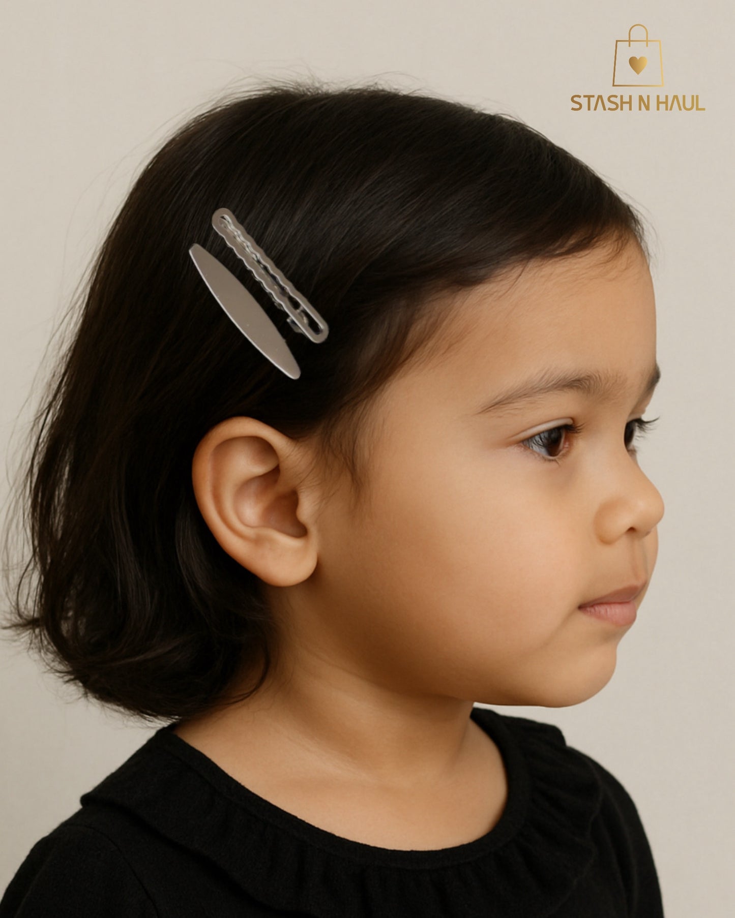 SILVER METAL HAIR CLIPS