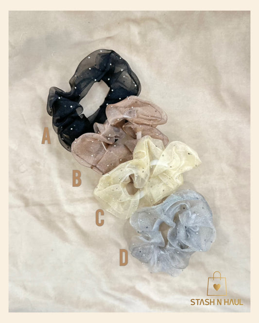 GLITZY SCRUNCHIES