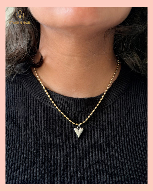 GOLD MEETS SILVER (GMS) HEART NECKLACE